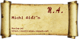 Michl Alán névjegykártya